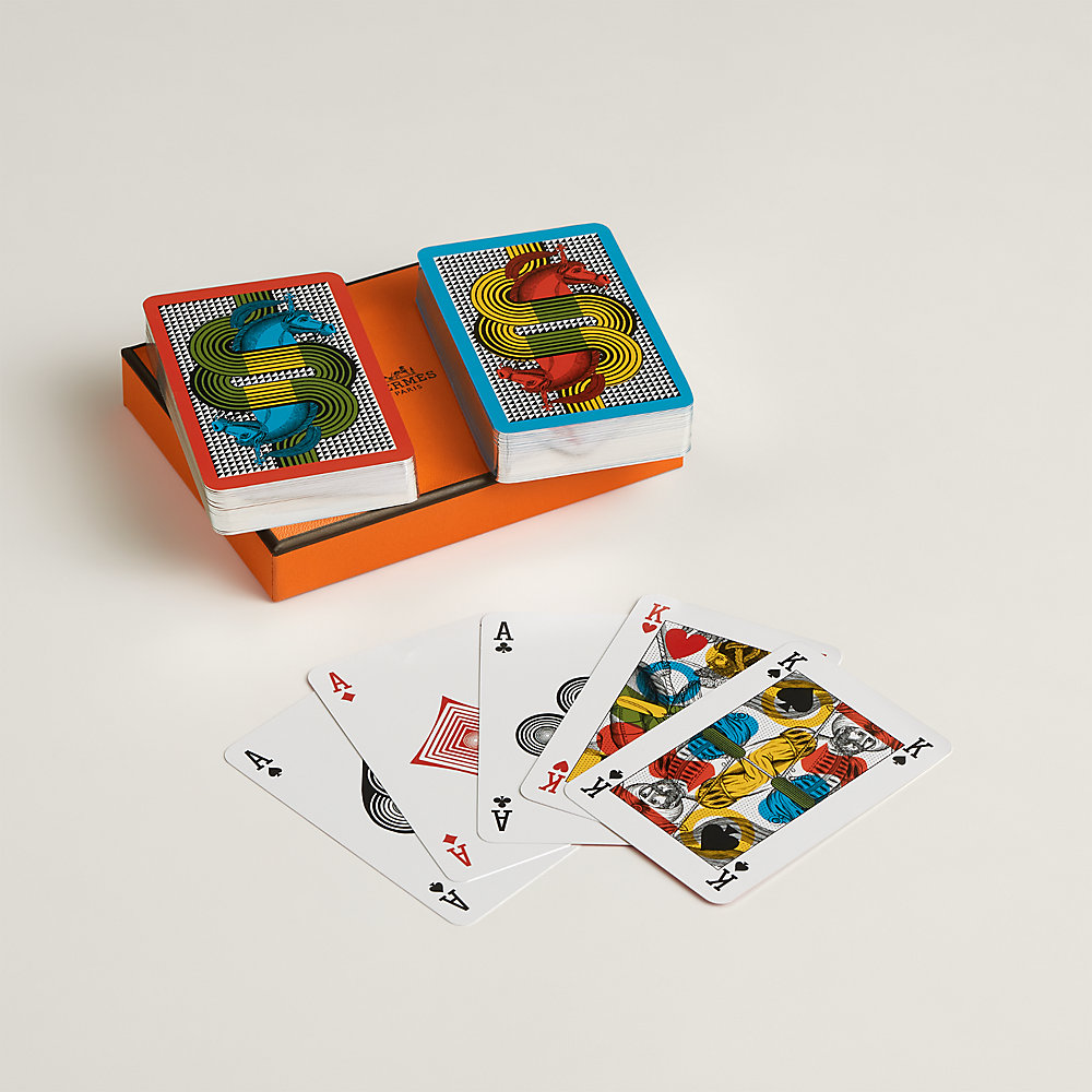 Set of 2 Lithographie Equestre bridge playing cards | Hermès Hong 